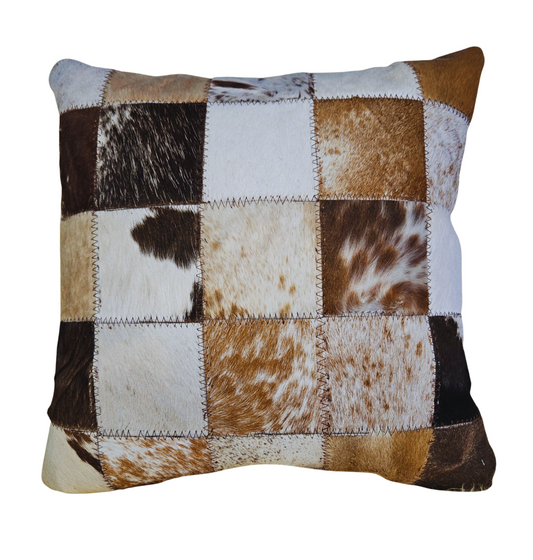 Nguni 10cm Block Brown & White Cushion